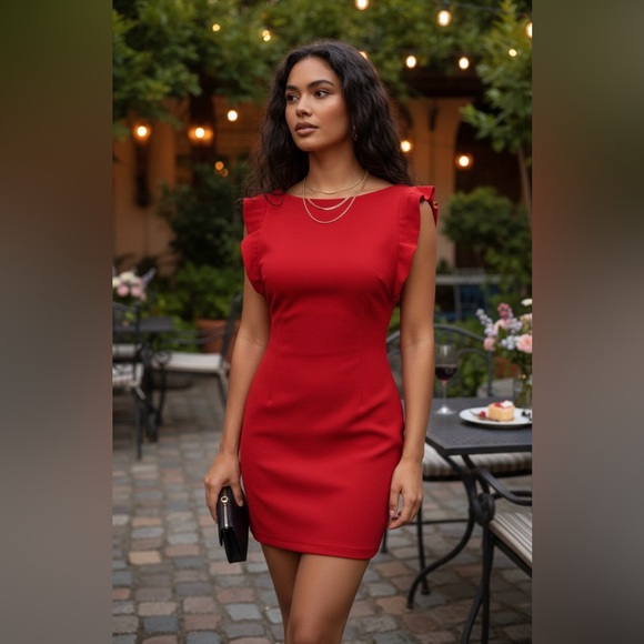 Zara Dresses & Skirts - Zara‎ Red Cap Sleeve Mini Dress – Size L (Runs Small, Fits M)